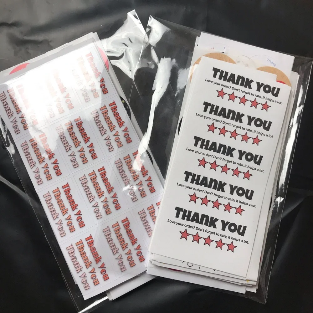 100 clear cellophane adhesive bags size 5x7